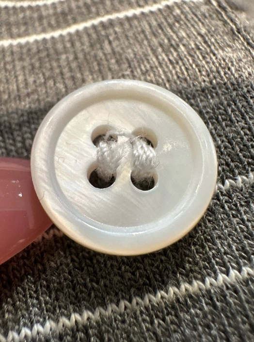 MIU25SS Grey Stripe Lapel Long Sleeve T-Shirt