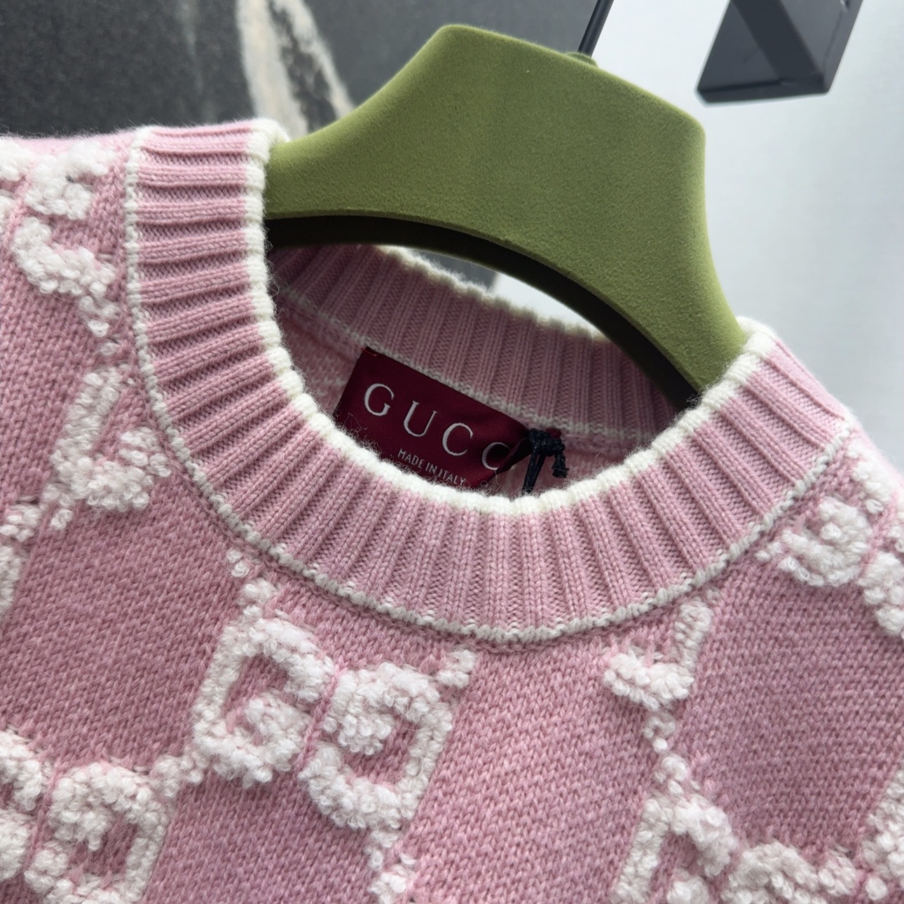 GUCC25SS jacquard loop knit sweater