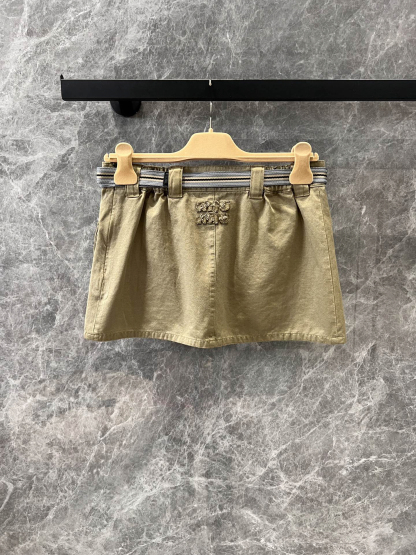 MIU25SS Lapel Workwear Ultra Short Half Skirt