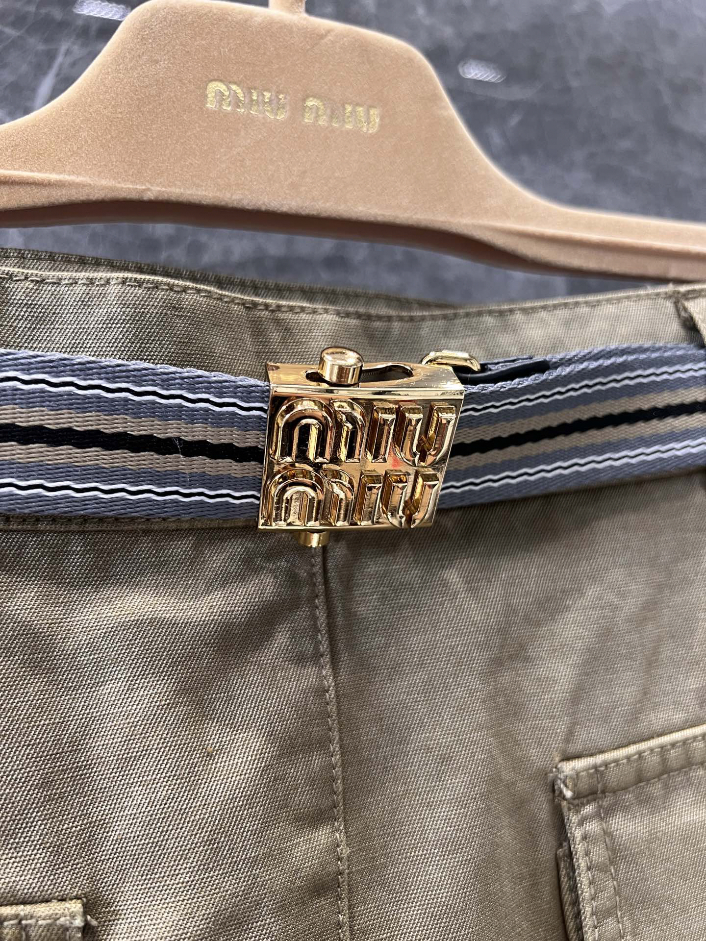 MIU25SS Lapel Workwear Ultra Short Half Skirt