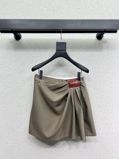 LOE25SS Leather Label Logo Half Skirt