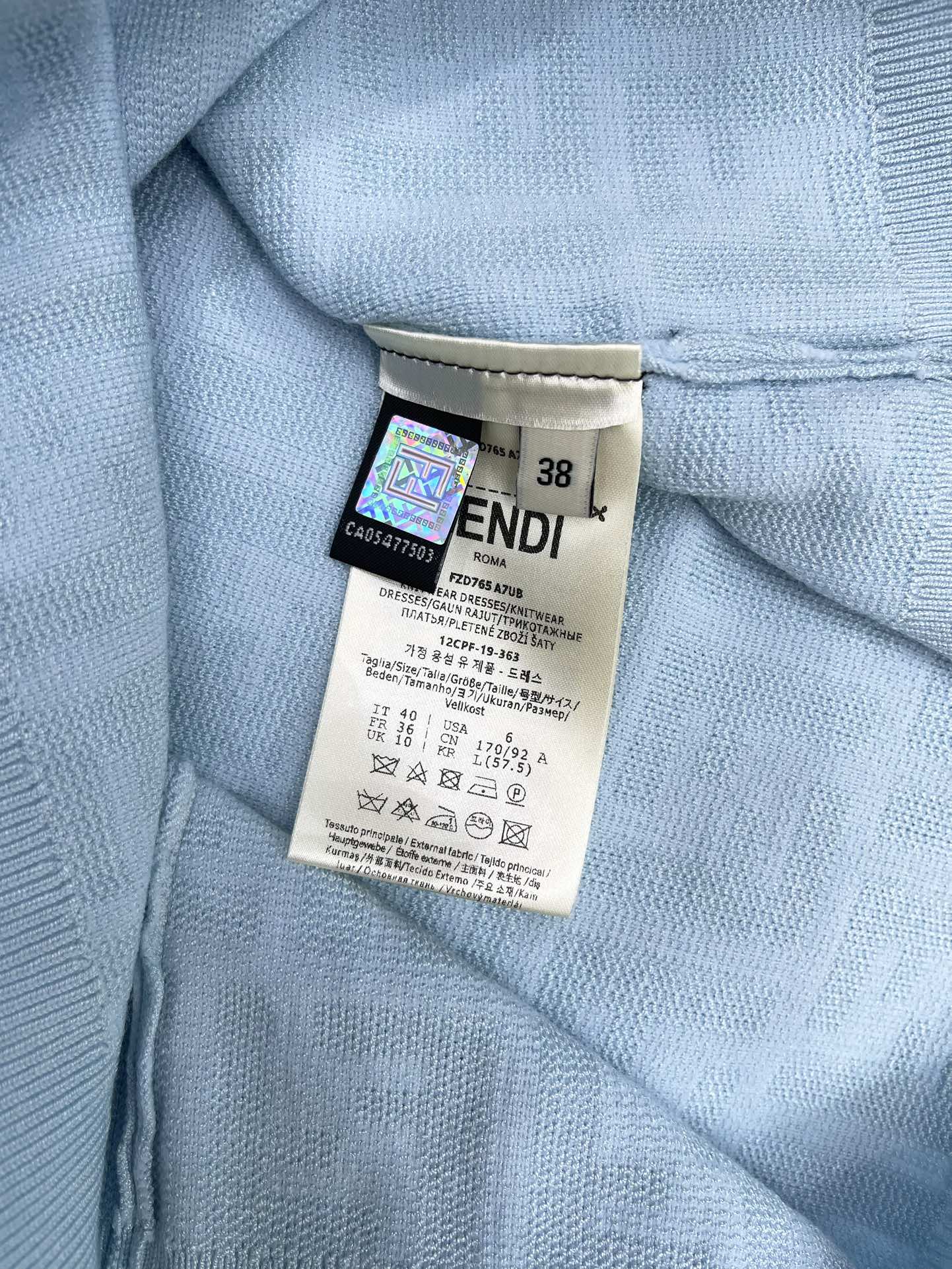 FEND25SS Embossed Letter Logo Knit Top