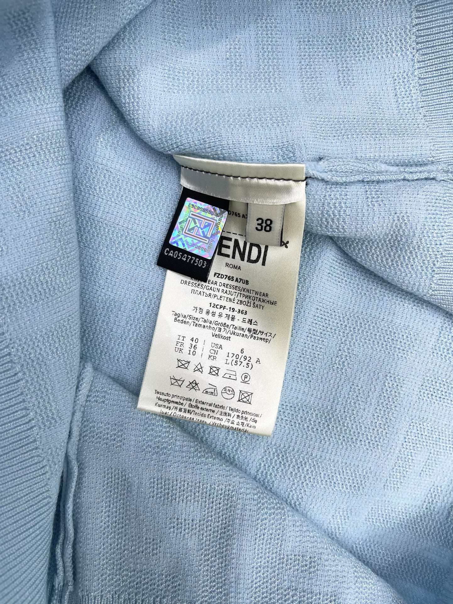 FEND25SS Embossed Letter Logo Knit Top