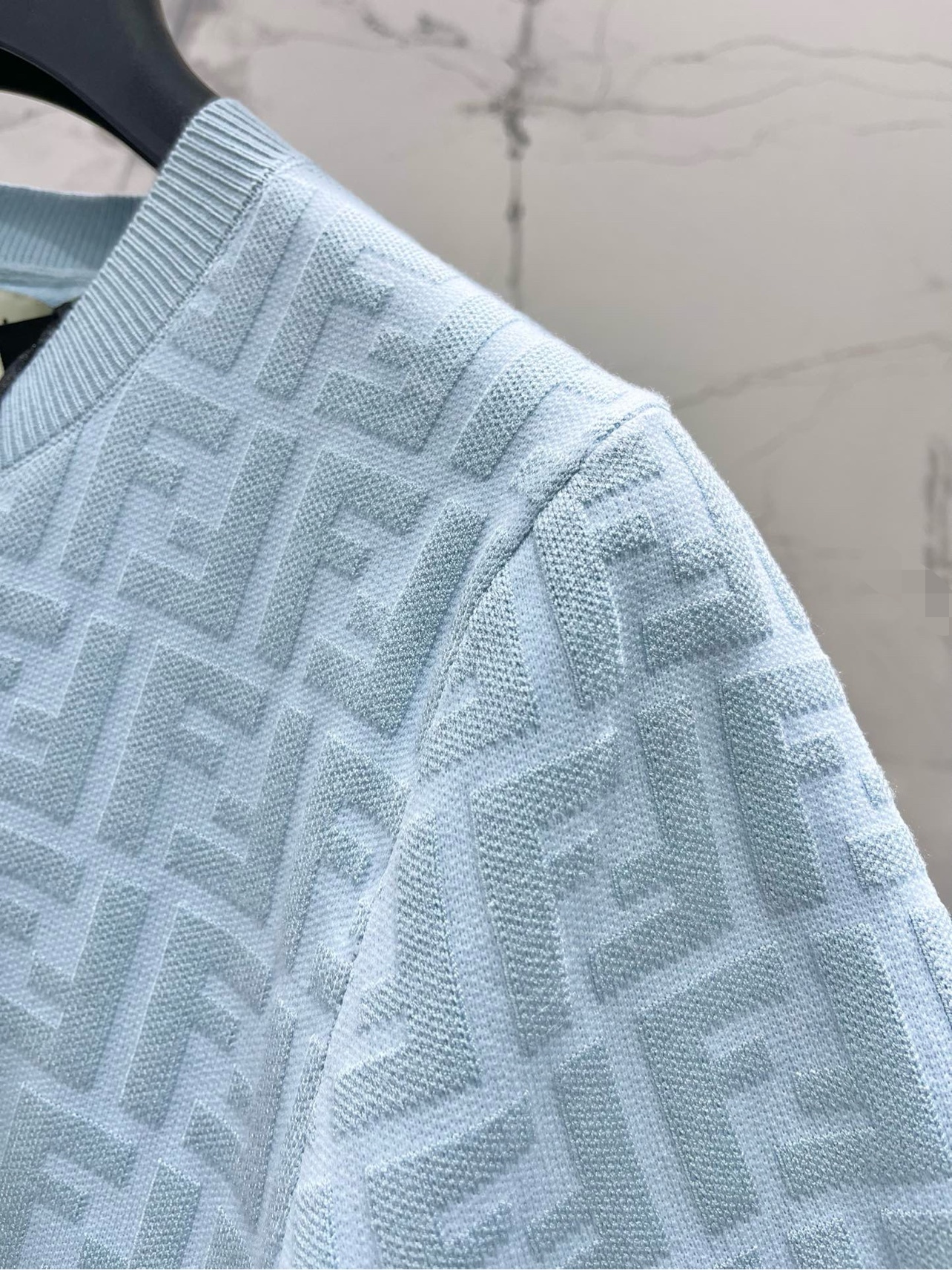 FEND25SS Embossed Letter Logo Knit Top