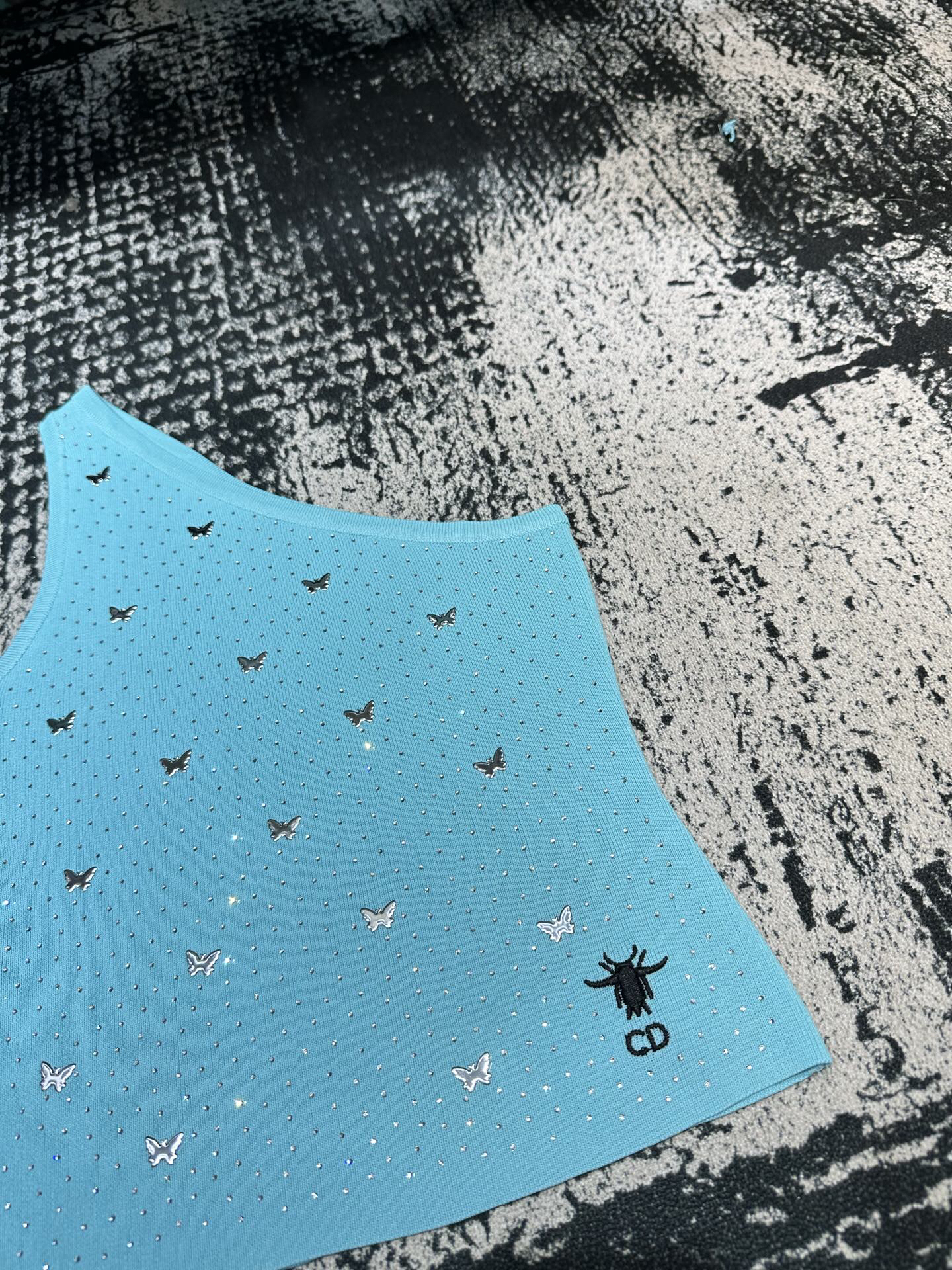 DOR25 summer new full hot diamond heavy section slant shoulder undershirt