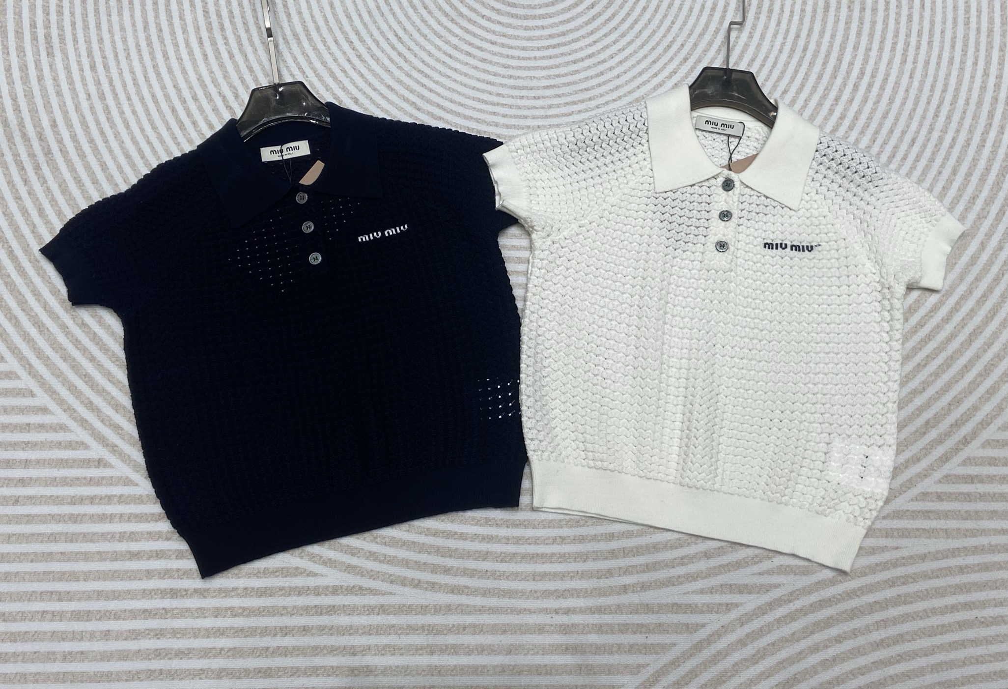 miu new knitted cutout short sleeve