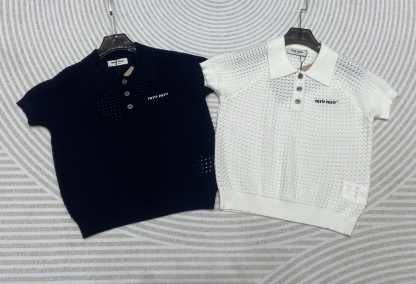 miu new knitted cutout short sleeve