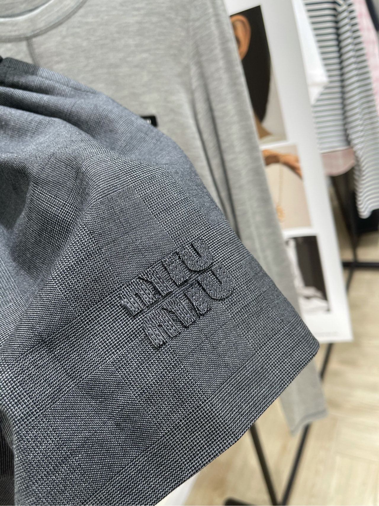 Miu Gray Checkered Shorts