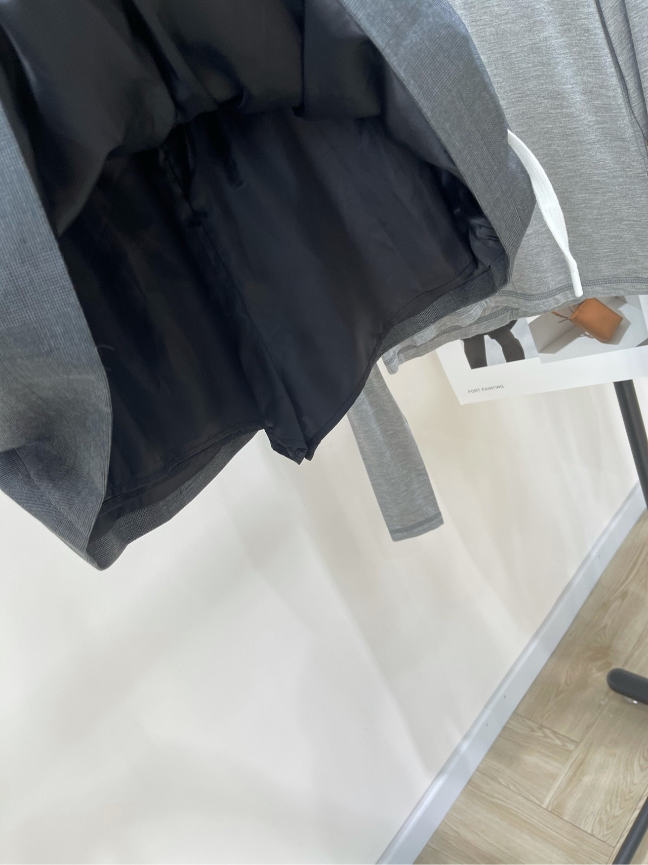 Miu Gray Checkered Shorts