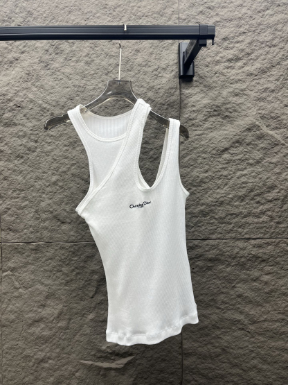 DOR monogrammed embroidered asymmetrical camisole