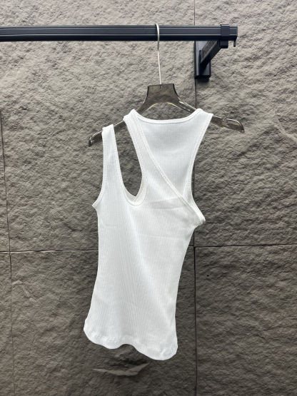 DOR monogrammed embroidered asymmetrical camisole