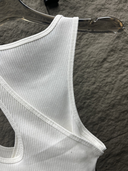 DOR monogrammed embroidered asymmetrical camisole