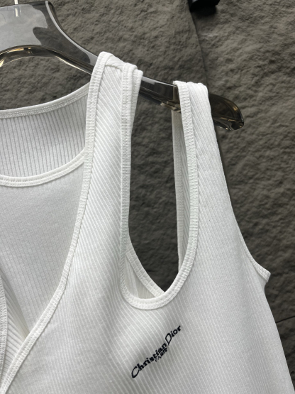 DOR monogrammed embroidered asymmetrical camisole