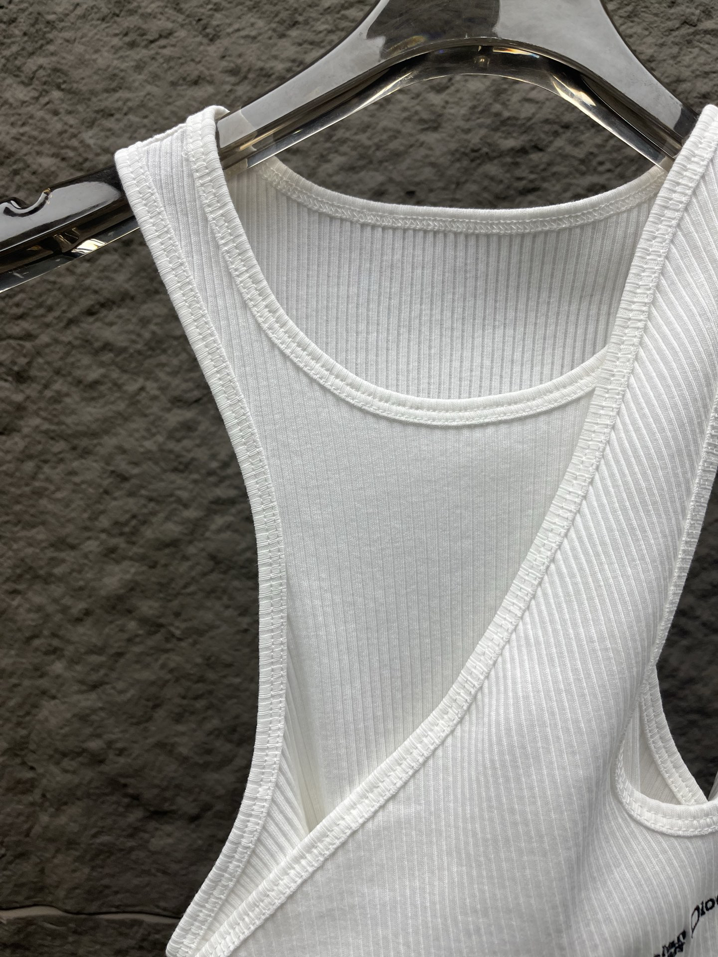 DOR monogrammed embroidered asymmetrical camisole