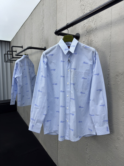 GG Jacquard Embroidered Striped Shirt