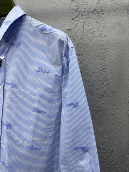 GG Jacquard Embroidered Striped Shirt