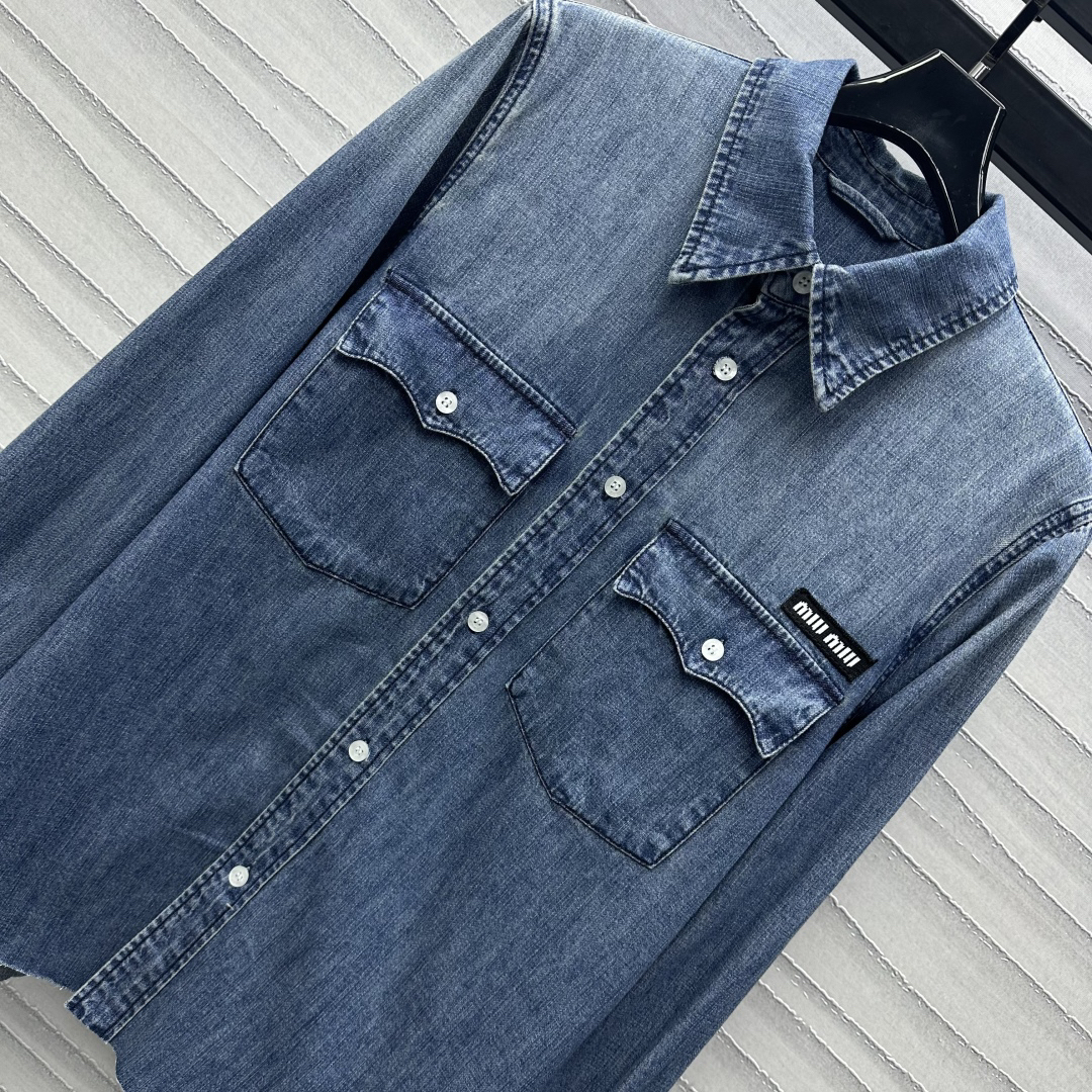 Miu thin denim shirt