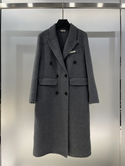 Miu three-dimensional logo tweed coat jacket