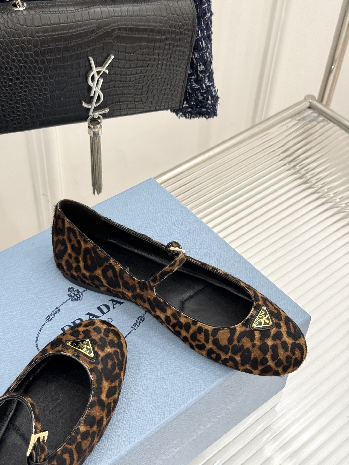 Prad Leopard Studded Shoes