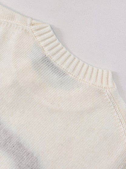 CD New Embroidered Butterfly Clash Color Knit Short Sleeve