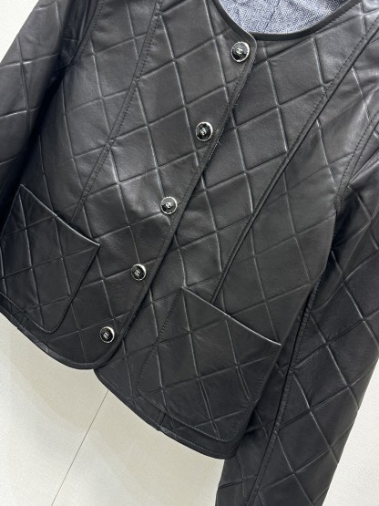 CHNEL Big Stock Black Leather Jacket