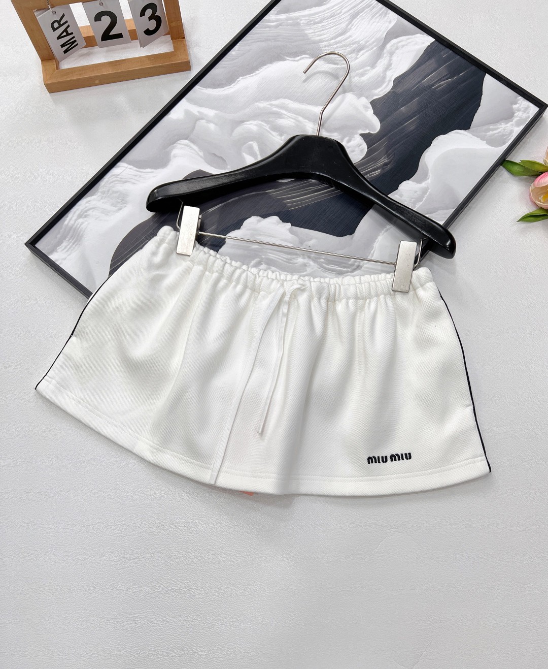Miu White New Half Skirt