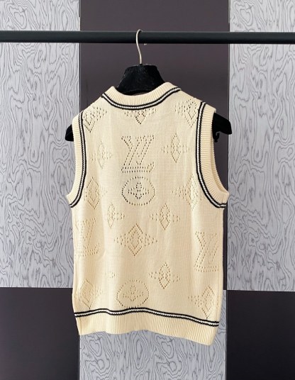 LOUIS VUIT25SS wool hardware logo button down vest