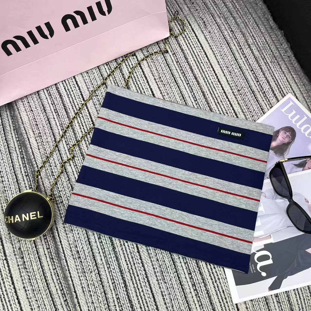 Miu Striped Sheath Top