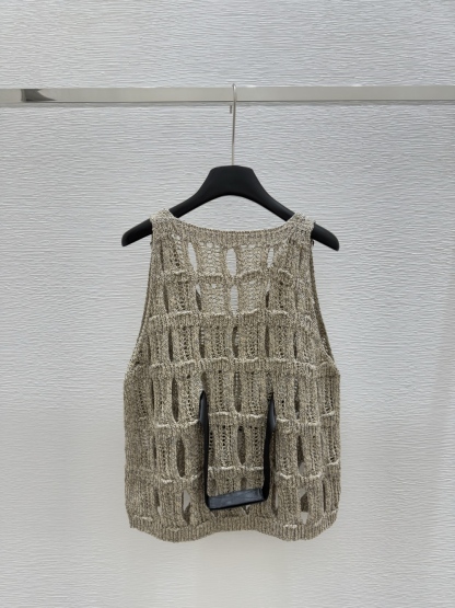 CHANE25SS V-neck cut-out knit vest