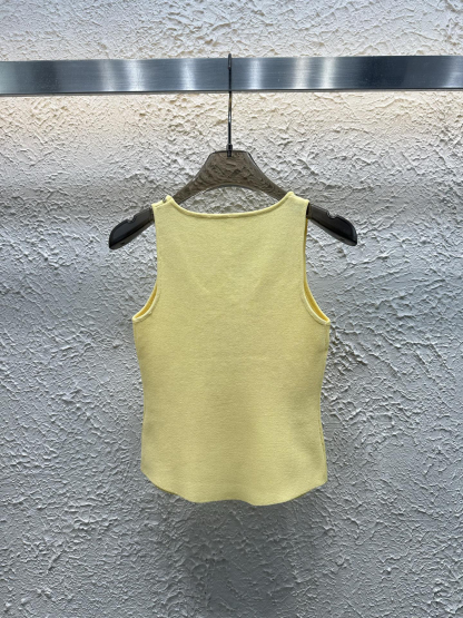 CHANE25SS Heavy Diamante Embroidery Monogram Vest