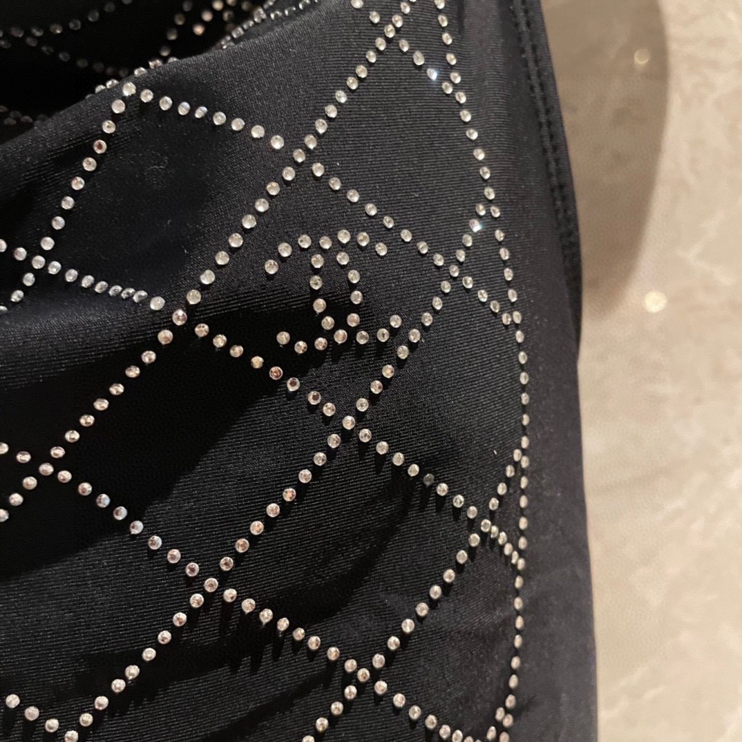 Chnel Rhinestone One-piece Swimsuit