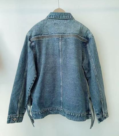 LO25SS leather embossed logo denim jacket