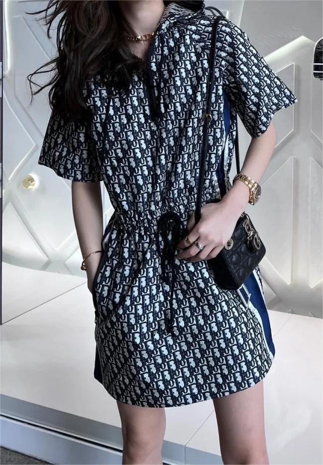 DIO Jacquard Short Sleeve Dress