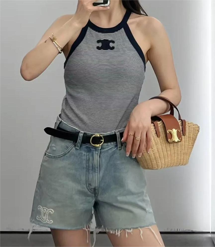 CEL25SS Arc de Triomphe Striped Vest