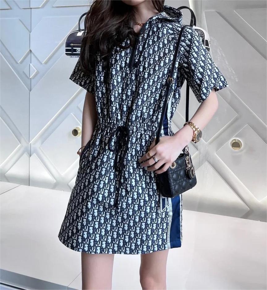 DIO Jacquard Short Sleeve Dress