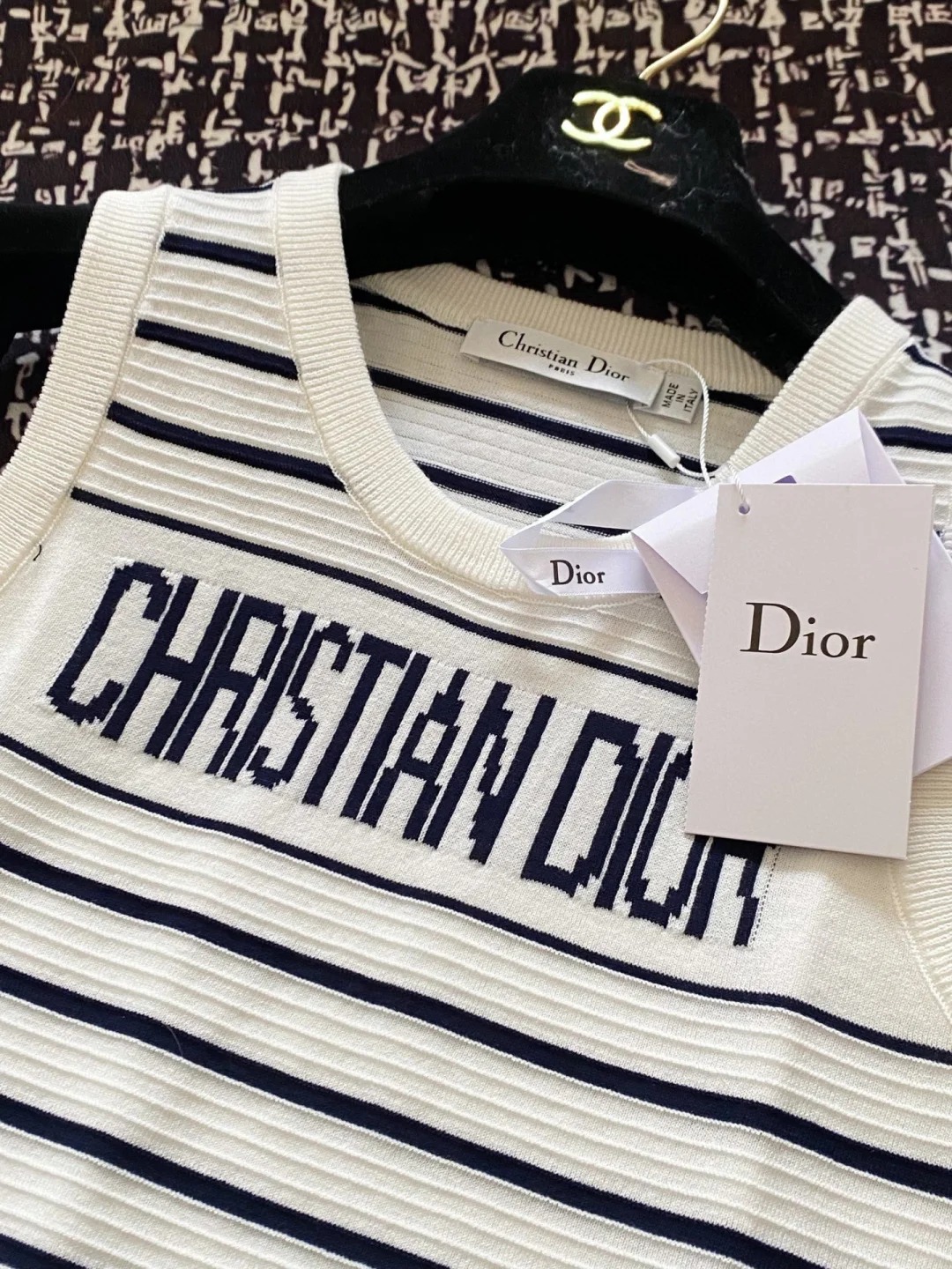 DIO25SS Vest Striped Knit