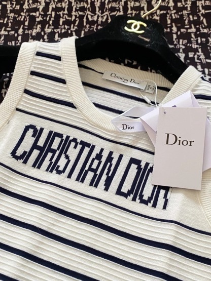 DIO25SS Vest Striped Knit