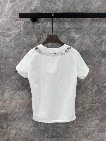 CHLO25SS White Snake Print Crew Neck T-Shirt