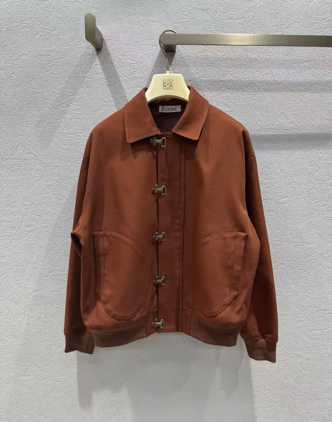 LEW 25SS Brown metal-button jacket