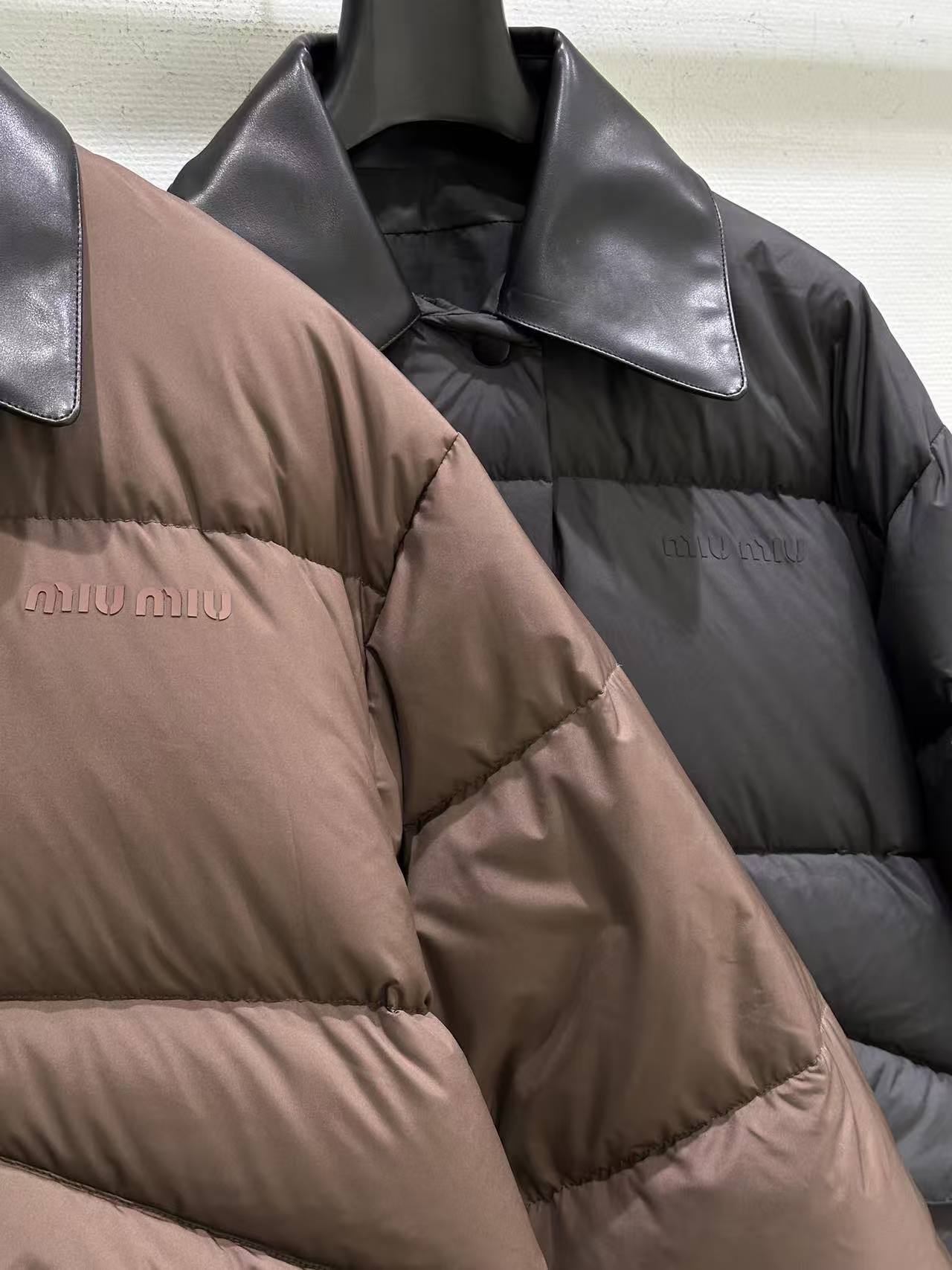 MM 25SS Leather collar 2-color down jacket