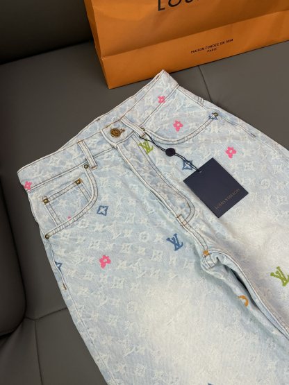 Louis Vuit Co-branded Candy Collection Denim Trousers