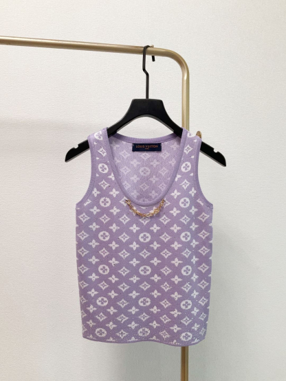LU25SS Knit Crew Neck Sleeveless Tank Top
