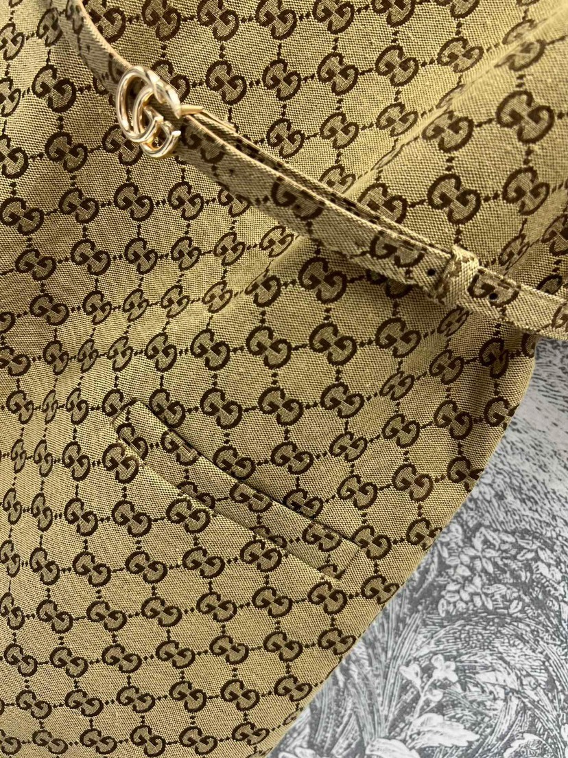 GUCC25SS Round Neck Short Sleeve Straight Dress