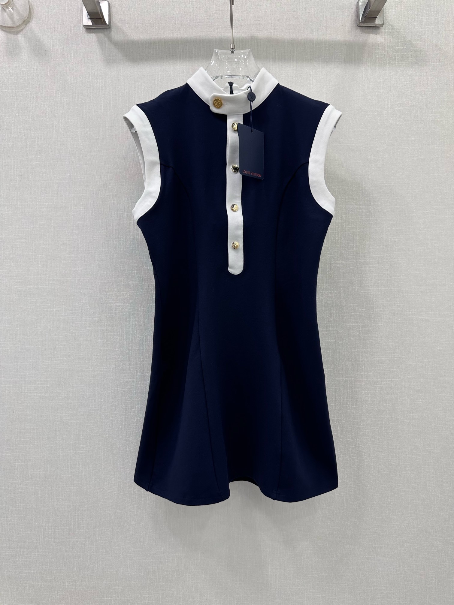 Louis vuit color clashing sleeveless dress