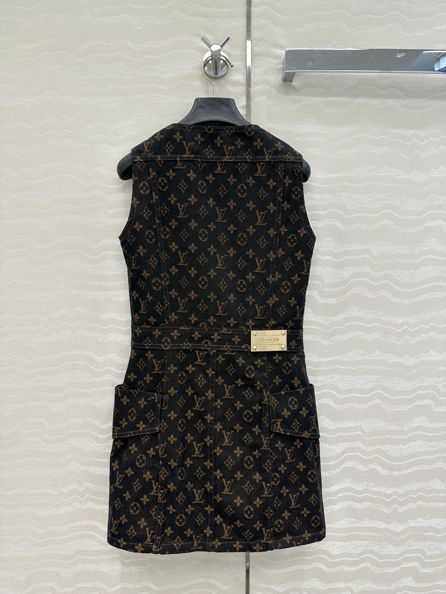 LU25SS jacquard logo denim undershirt dress