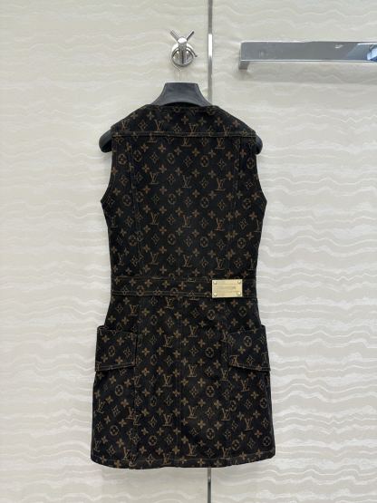 LU25SS jacquard logo denim undershirt dress