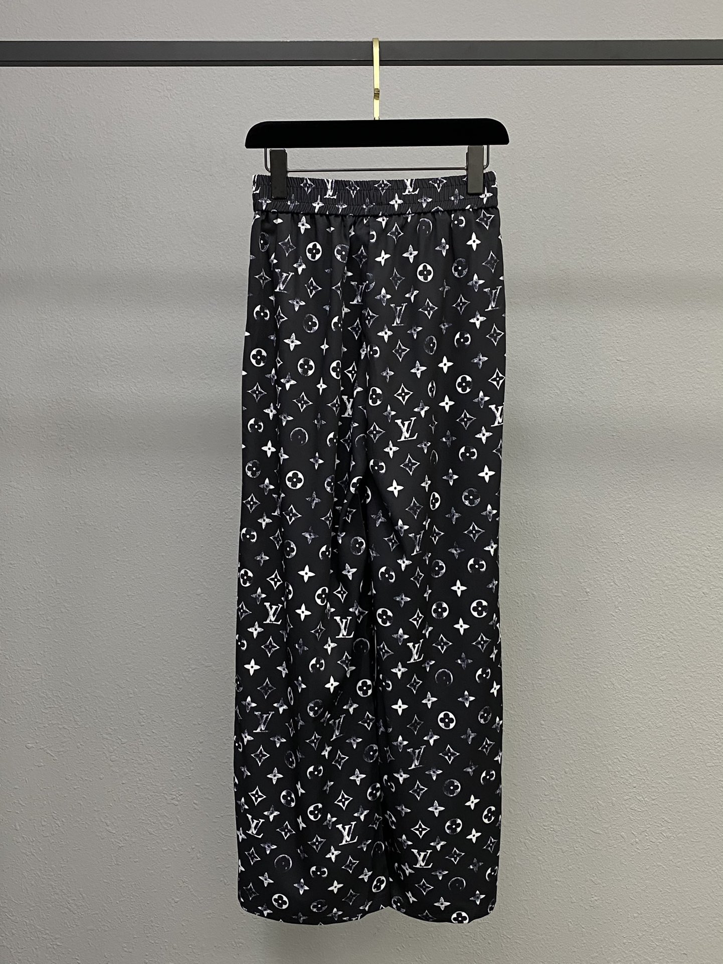 LU Classic Old Flower Print Casual Straight Leg Pants Trousers