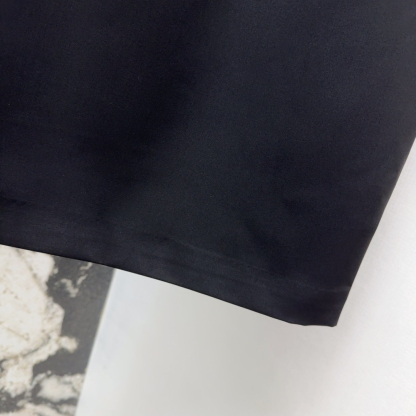 LU25SS Vintage French Doll Neck Black Dress