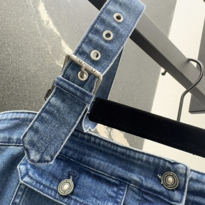 DIO25SS Asymmetrical Back Bandage Sheath Denim Skirt