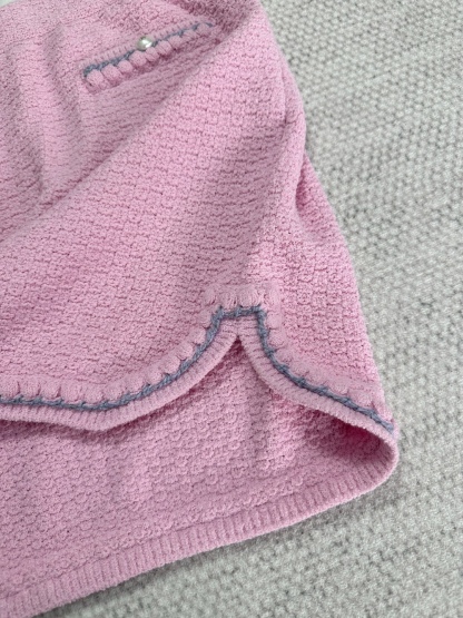 CHANE25SS Woven Trim Half Skirt